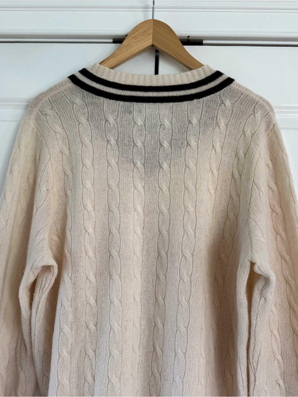 Ralph Lauren Polo Sweater merino wool cricket v neck vtg old money cable knit - Picture 5 of 12